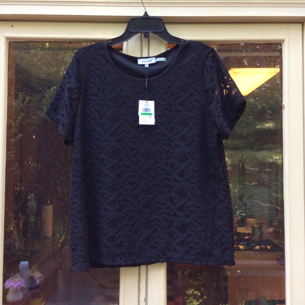 NWT Black lace Calvin Klein T L